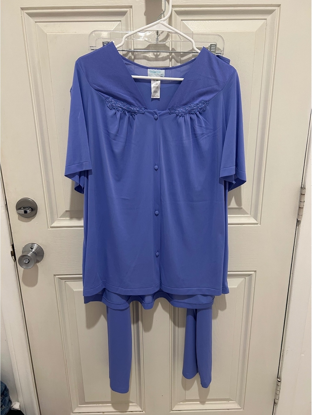 Vintage Vanity Fair Blue Nylon Pajama Set Size 3X